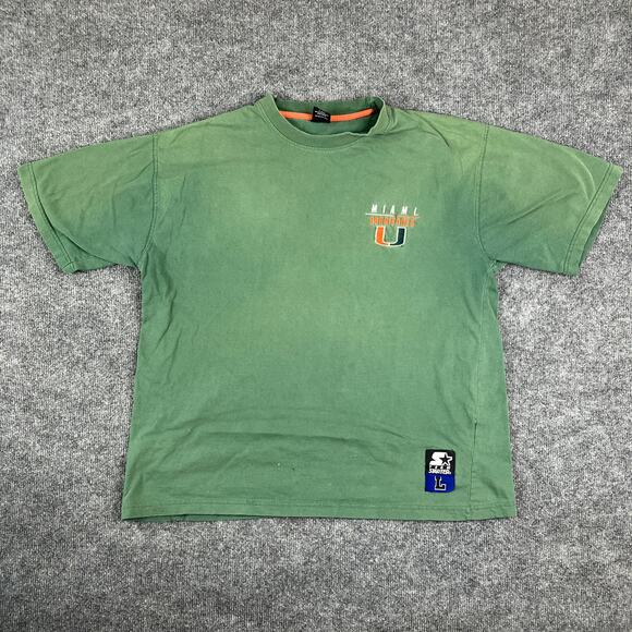 Team Starter Miami Hurricanes Tee Men’s Large Green College Football - Picture 2 of 8